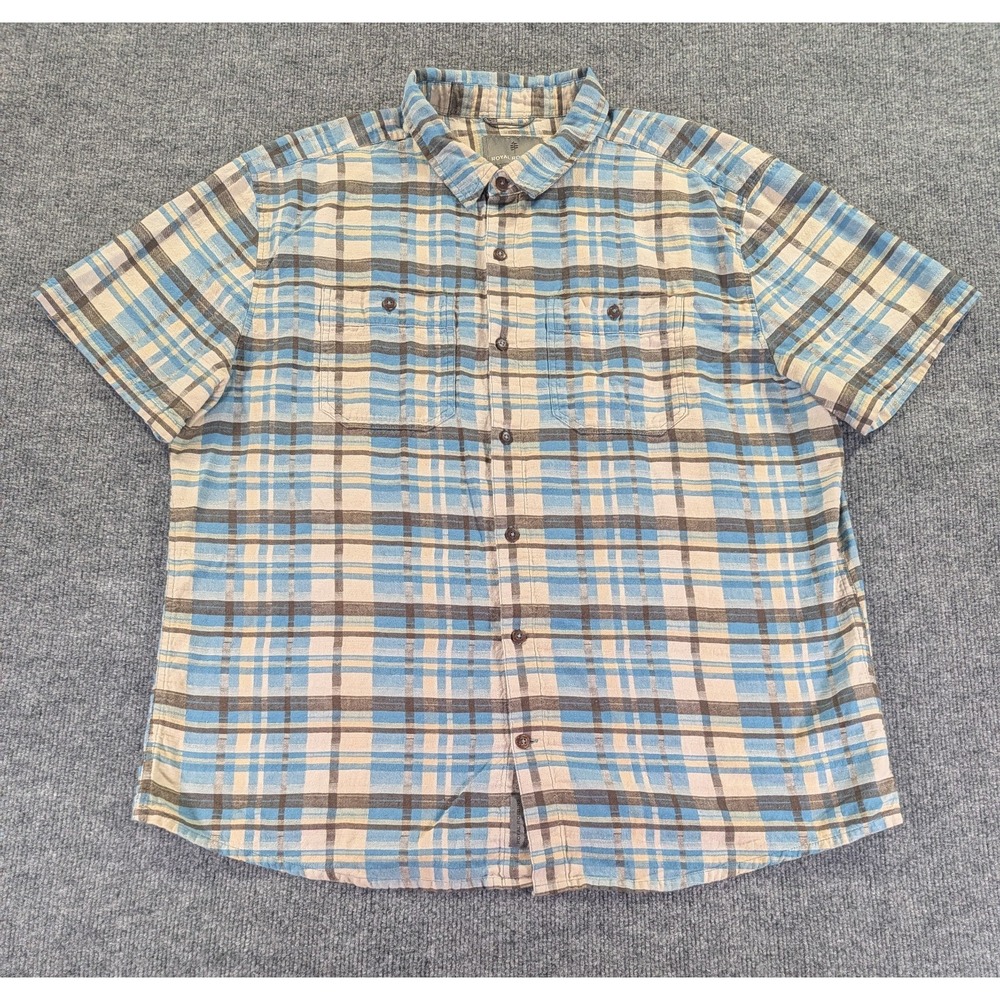 Royal Robbins Linen Cotton Blend Button Up Shirt Men's Size XXL Multi Color